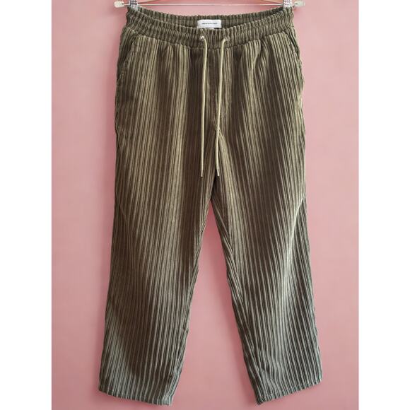 Urban Outfitters Olive Green Corduroy Pants | Ribbed Relaxed Fit | Women’s Small - Picture 1 of 12